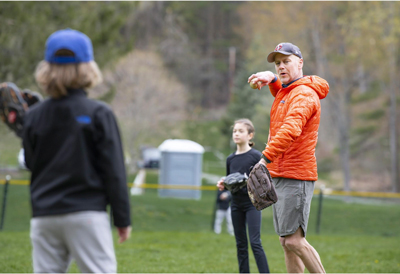 Christopher Coughlin coaching Norwich baseball